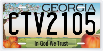 GA license plate CTV2105