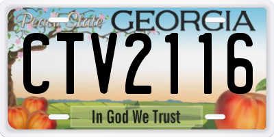 GA license plate CTV2116