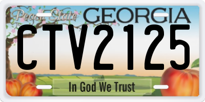 GA license plate CTV2125