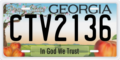 GA license plate CTV2136