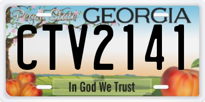 GA license plate CTV2141