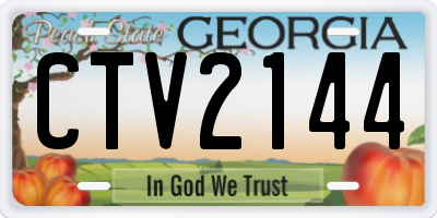 GA license plate CTV2144