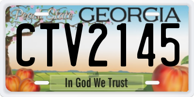 GA license plate CTV2145