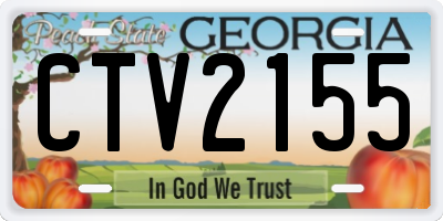 GA license plate CTV2155