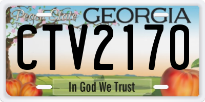 GA license plate CTV2170
