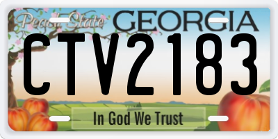 GA license plate CTV2183