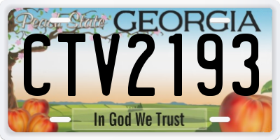 GA license plate CTV2193