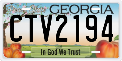 GA license plate CTV2194