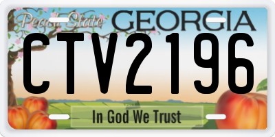 GA license plate CTV2196