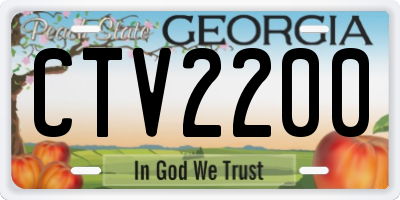 GA license plate CTV2200