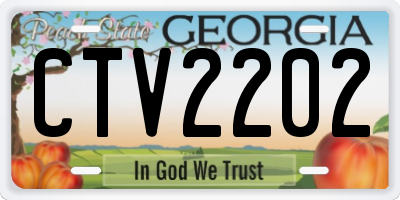 GA license plate CTV2202