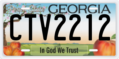 GA license plate CTV2212