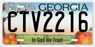 GA license plate CTV2216
