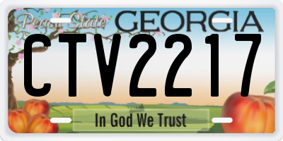 GA license plate CTV2217