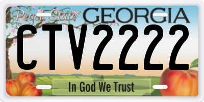 GA license plate CTV2222