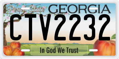 GA license plate CTV2232
