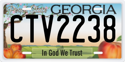GA license plate CTV2238