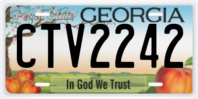 GA license plate CTV2242
