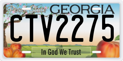 GA license plate CTV2275