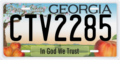 GA license plate CTV2285