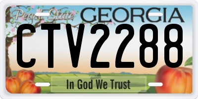 GA license plate CTV2288