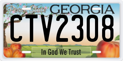 GA license plate CTV2308