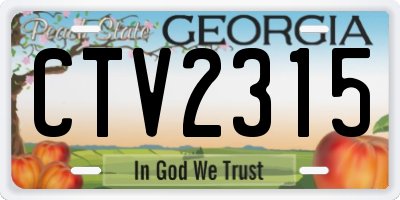 GA license plate CTV2315