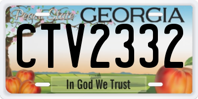 GA license plate CTV2332