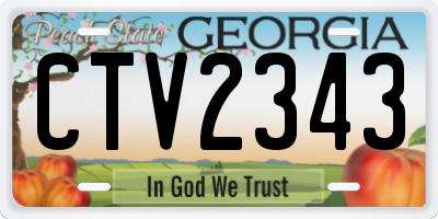 GA license plate CTV2343