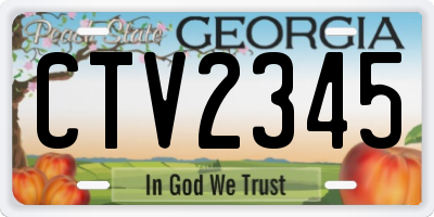 GA license plate CTV2345