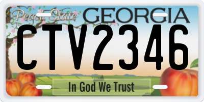 GA license plate CTV2346