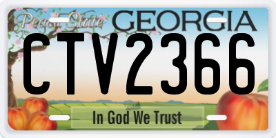 GA license plate CTV2366