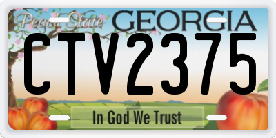 GA license plate CTV2375
