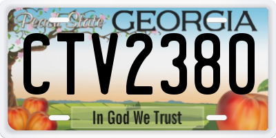 GA license plate CTV2380