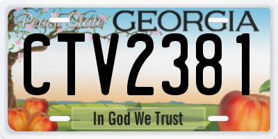 GA license plate CTV2381
