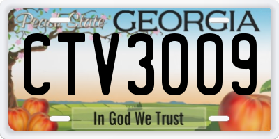 GA license plate CTV3009