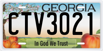GA license plate CTV3021