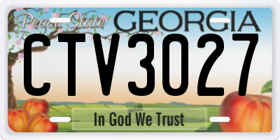 GA license plate CTV3027