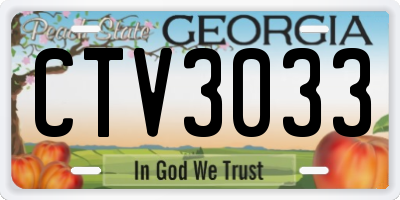 GA license plate CTV3033