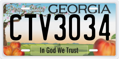 GA license plate CTV3034