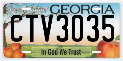 GA license plate CTV3035