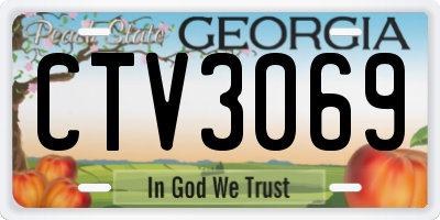 GA license plate CTV3069