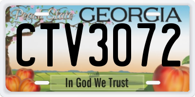 GA license plate CTV3072