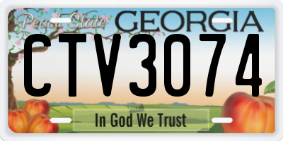 GA license plate CTV3074
