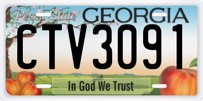 GA license plate CTV3091