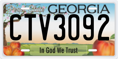 GA license plate CTV3092