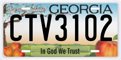 GA license plate CTV3102