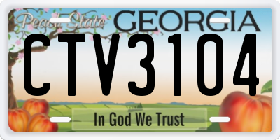 GA license plate CTV3104