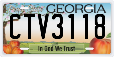 GA license plate CTV3118