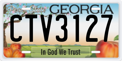 GA license plate CTV3127